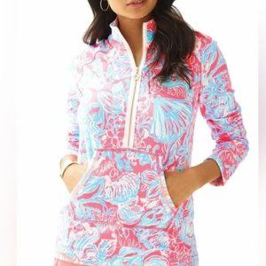 Lilly Pulitzer UPF50+ Skipper popover in Pink Sun Ray Summer Siren Large NWT